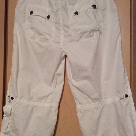 J- Crew White Cargo Cropped Capris Super - Picture 5 of 5